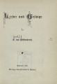 Lieder und Gesänge