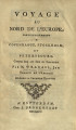 Voyage au Nord de l'Europe, particulièrement à Copenhague, Stockholm, et Petersbourg