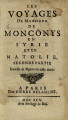 Les voyages de Monsieur de Monconys, Partie 2 und 3