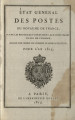Etat général des postes du Royaume de France, avec les routes qui conduisent aux principales...